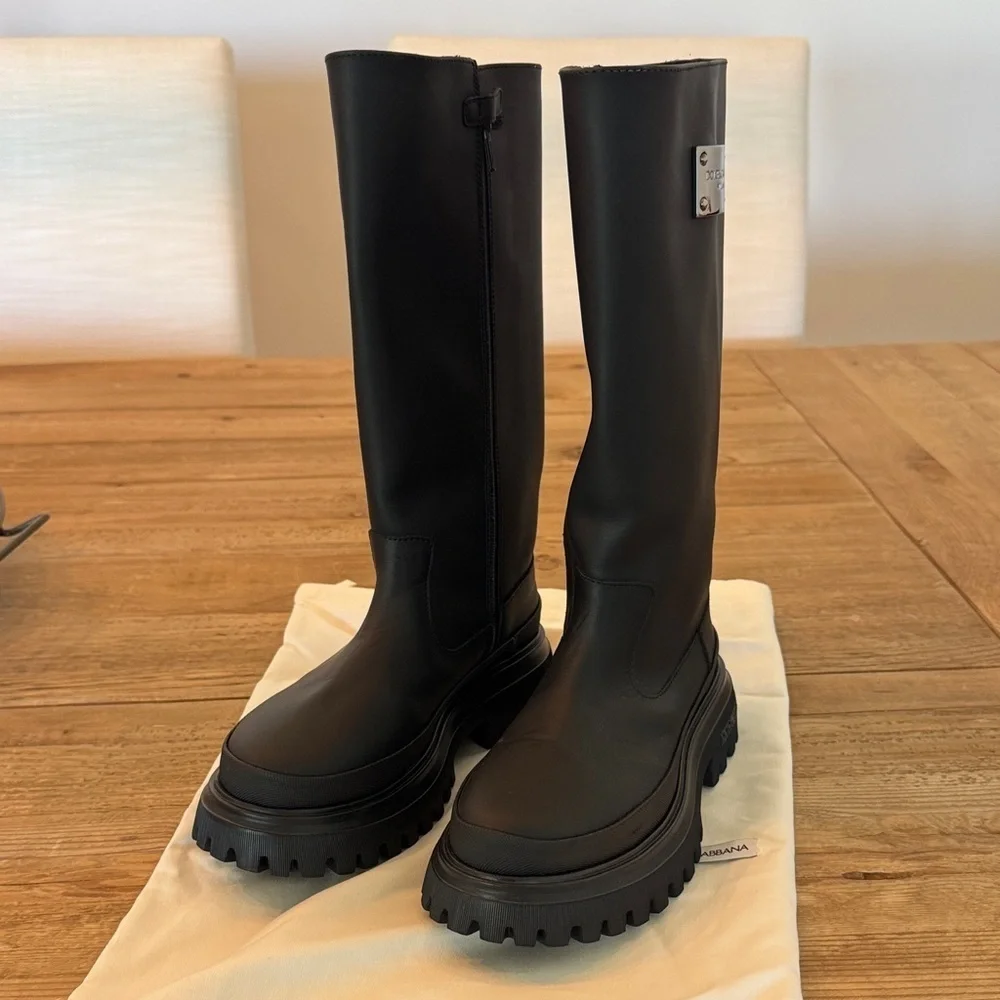 Dolce & Gabbana Black Tall Boots